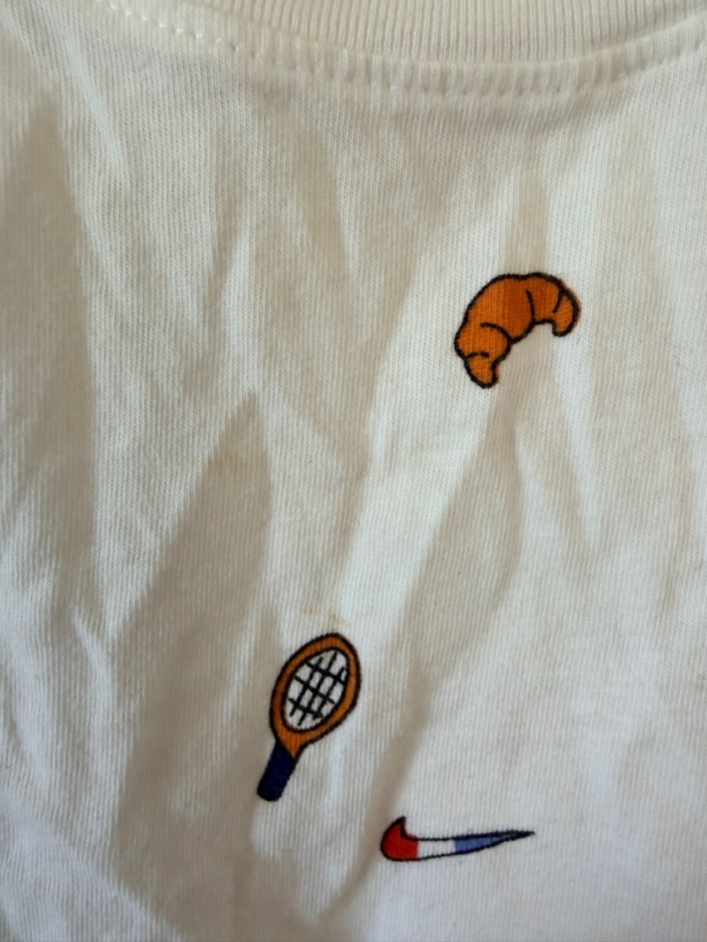 Nike XL French Tennis White Graphic Tank with Multicolor - Picture 3 of 4